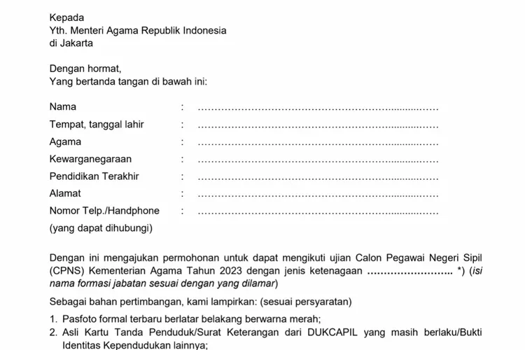 Pendaftaran CPNS Kemenag 2023 Syarat dan Ketentuan