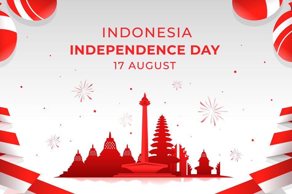 Independence indonesia day national august character so country red white post entire town looks celebrating