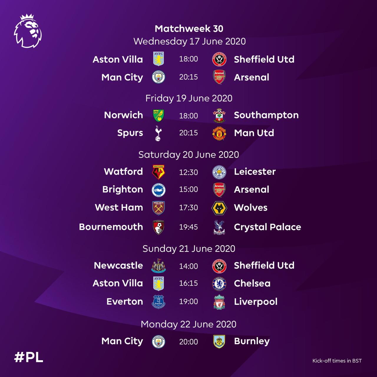 Jadwal Liga Inggris 2024/2025